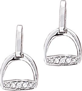 AWST Sterling Silver Cubic Zirconium Dangle Stirrup Earrings
