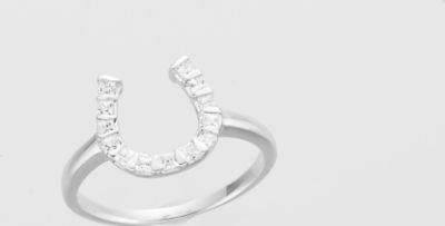 AWST Narrow Band Cubic Zirconium Horseshoe Ring