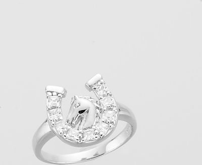 AWST Cubic Zirconium Lucky Horseshoe Ring