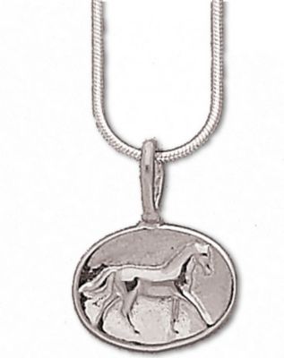 AWST Sterling Silver Single Horse Pendant Necklace