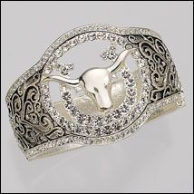 AWST Pave Crystal Longhorn and Horseshoe Bangle Best Price