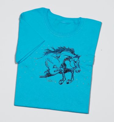 AWST Ladies Linear Half Horse Jumper Tee Shirt