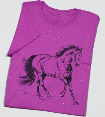 AWST Ladies Galloping Linear Tee Shirt