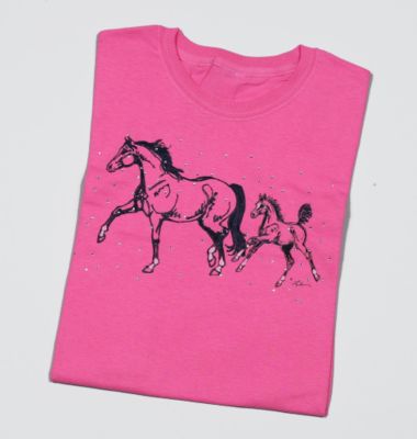 AWST Ladies Linear Mare and Foal Tee Shirt