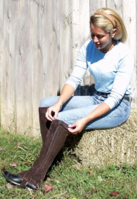 Barnstable Custom Ribbed Elastic Suede Half Chaps