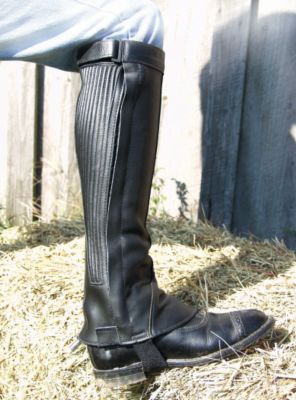 Barnstable Custom Ribbed Elastic Top Grain Leather Half Chaps