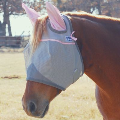 Cashel Crusader Standard Fly Mask with Ears Pink Trim