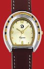 CCI Equinox Watch Two Tone Horseshoe Case Champagne Face Tan Band