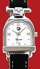 CCI Equinox Watch Stirrup Silver Case Silver Face Black Band
