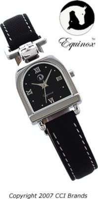 CCI Equinox Watch Stirrup Case Black Face Black Band