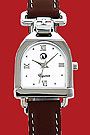 CCI Equinox Watch Stirrup Silver Case White Face with Tan Band
