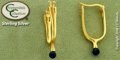 Chippendale Gold Plate Spur Hoop Earrings Best Price