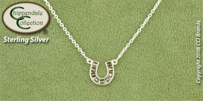 Chippendale Sterling Silver Horseshoe Pendant with Marcasite Best Price