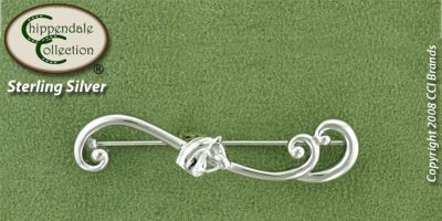 Chippendale Silver Curling Horse Head Stock Pin Best Price