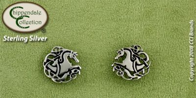 Chippendale Sterling Silver Celtic Knot Horse Earrings Best Price