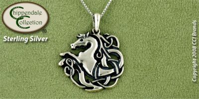 Chippendale Sterling Silver Celtic Knot with Horse Pendant Best Price