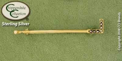 Chippendale Whip Stock Pin with Cubic Zirconia Handle Best Price