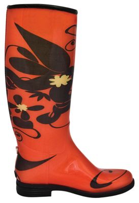 dav English Big Lotus Rain Boots with Fleece Lining