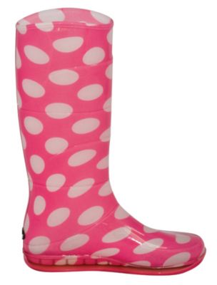 dav Ladies Polka Dot Pink Sport Rain Boots