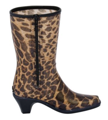 dav Ladies City Leopard Rain Boots