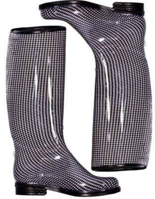 dav Ladies Black/White Houndstooth English Boots Best Price