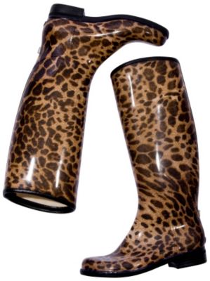 dav ladies Black Leopard English Boots Best Price