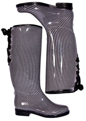 dav Ladies Black/White Houndstooth Victoria Boots Best Price