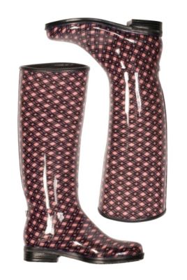 dav Ladies Blush Plaid English Rain Boots Best Price