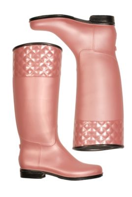 dav Ladies Blush Pearl Quilted English Rain Boot Best Price