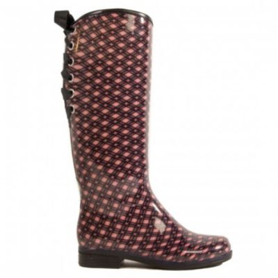 dav Ladies Blush Plaid Victoria Rain Boots Best Price