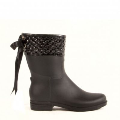 dav Ladies Black Mid Pyramid Rain Boot Best Price
