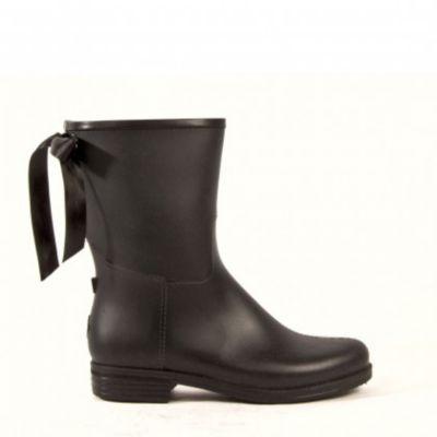 dav Ladies Black Mid Victoria Rain Boots Best Price