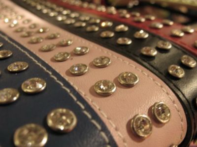 Dog e Lites Ultra Soft Rhinestone Leather Dog Collar