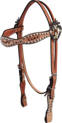 Martin Saddler Gypsy Cowgirl Browband Headstlall with Heart Cross Conchos Best Price