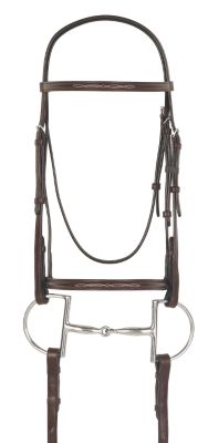 Camelot Raised Fancy Stitched Snaffle Bridle with Laced Reins