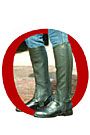 Ovation Ladies Top Grain Leather Stretch Ribb Half Chaps with Zipper