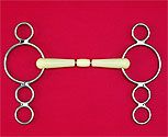 Happy Mouth Pessoa 3 Ring Jointed Roller Gag Bit