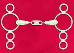 Happy Mouth French Link 3-Ring Double Jointed Pessoa Gag Bit