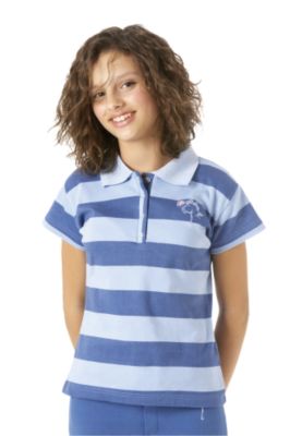 Ovation Girl's Butterfly Striped Polo Shirt