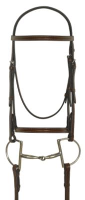 Camelot Gold Plain Raised Bridle with Laced Reins