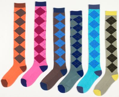 Ovation Ladies Argyle Long Boot Socks