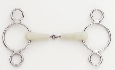 Happy Mouth Jointed Ribbed 2 Ring Gag Bit