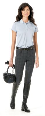 Ovation Ladies Fashion Plaid DX Knee Patch Riding Breeches