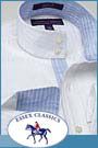 Essex Classics Girls Blue Tonal on White Contrast Show Shirt