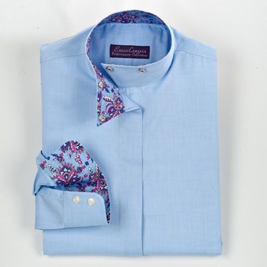 Essex Classics Ladies Chamberlain Wrap Collar Show Shirt      <font color=#000080>- SIZE:  44  COLOR:  Blue</font> Best Price