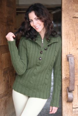 Goode Rider Ladies Cable Sweater 09