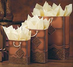 Horseshoe Gift Packaging Tooled Leather Gift Bags