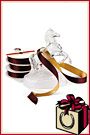 Horseshoe Gift Packaging Burgundy and Bronze Reversible Ribbon