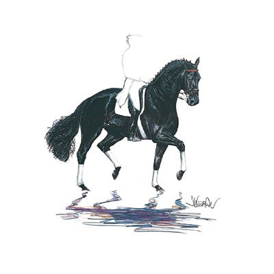 Baccara Dressage Art Print  by Jan Kuntz Best Price