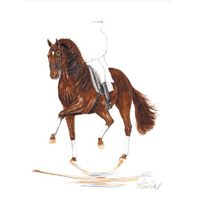 Brandy Dressage Art Print by Jan Kunster Best Price